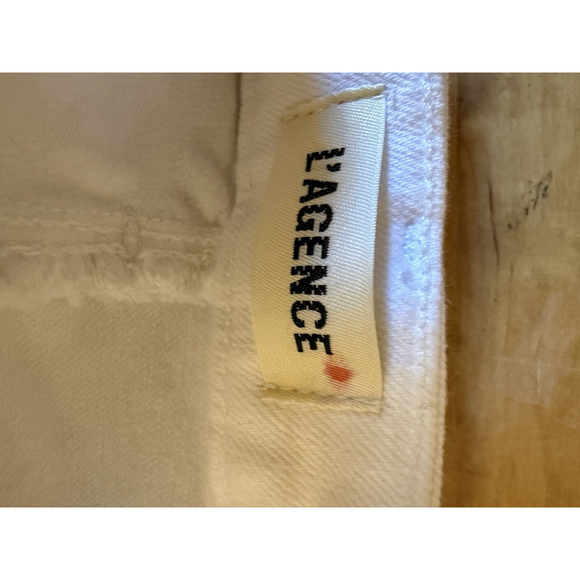 L'Agence High Rise Cropped Kendra Flare Leg Ankle Jeans White Size 29 NWT - Picture 3 of 8